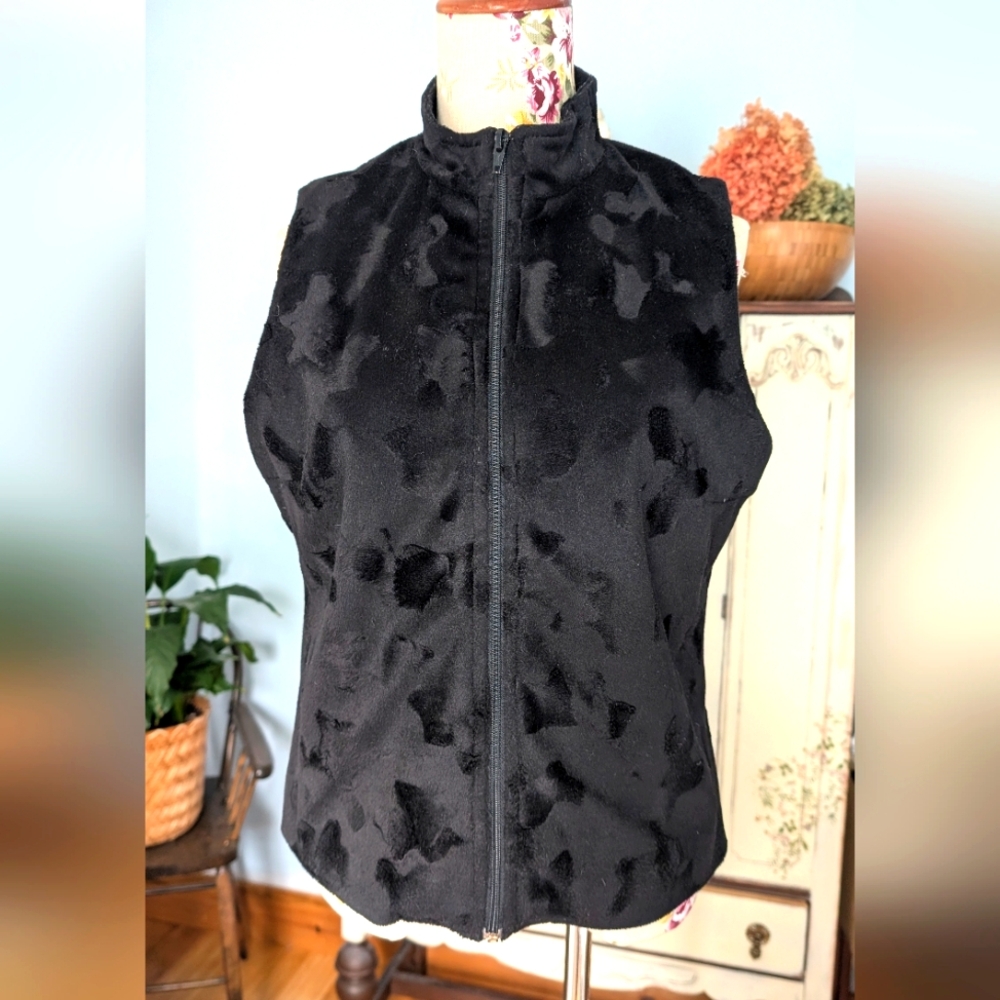 Reitmans Black‎ Textured Vest with High Collar-02